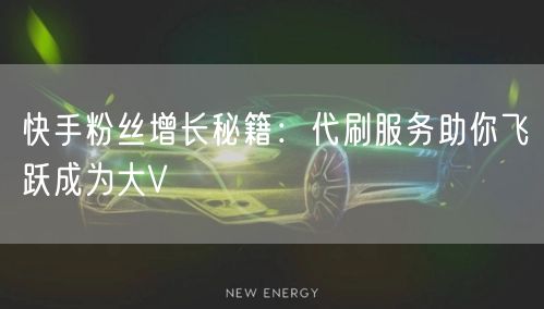 快手粉丝增长秘籍：代刷服务助你飞跃成为大V