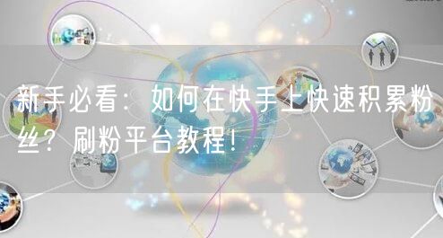 新手必看：如何在快手上快速积累粉丝？刷粉平台教程！